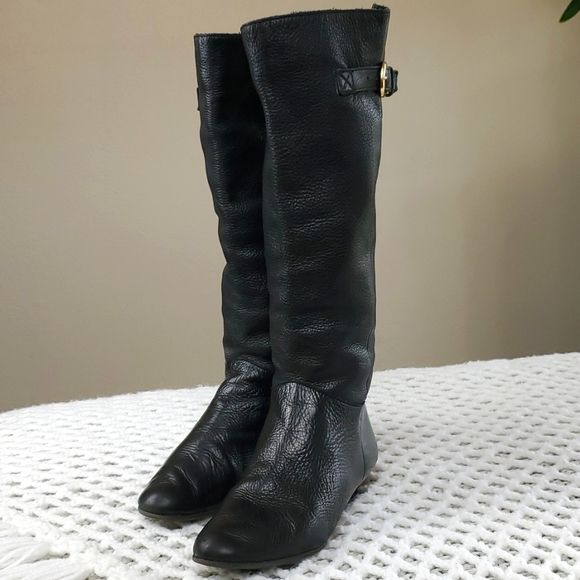 Steve Madden Intyce Pebbled Leather Slouchy Riding Soletech Boots - Picture 4 of 16